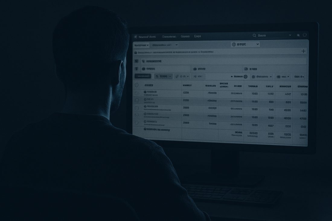 Pessoa analisando dados em um monitor
